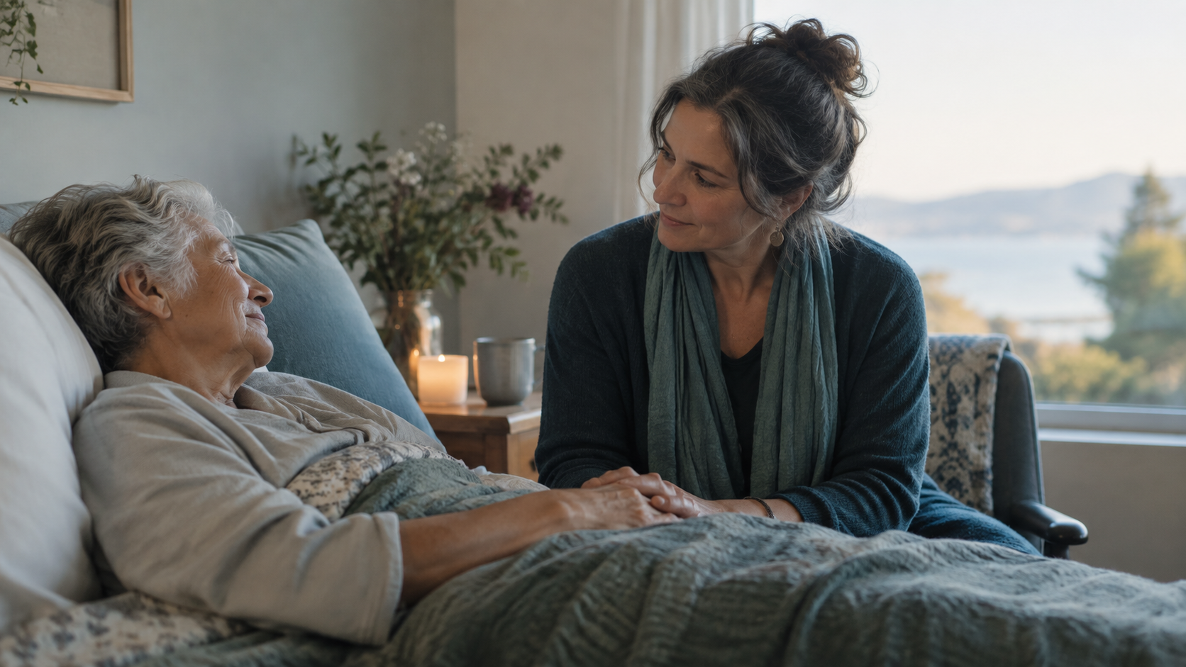 A quiet moment of compassionate bedside presence and care.