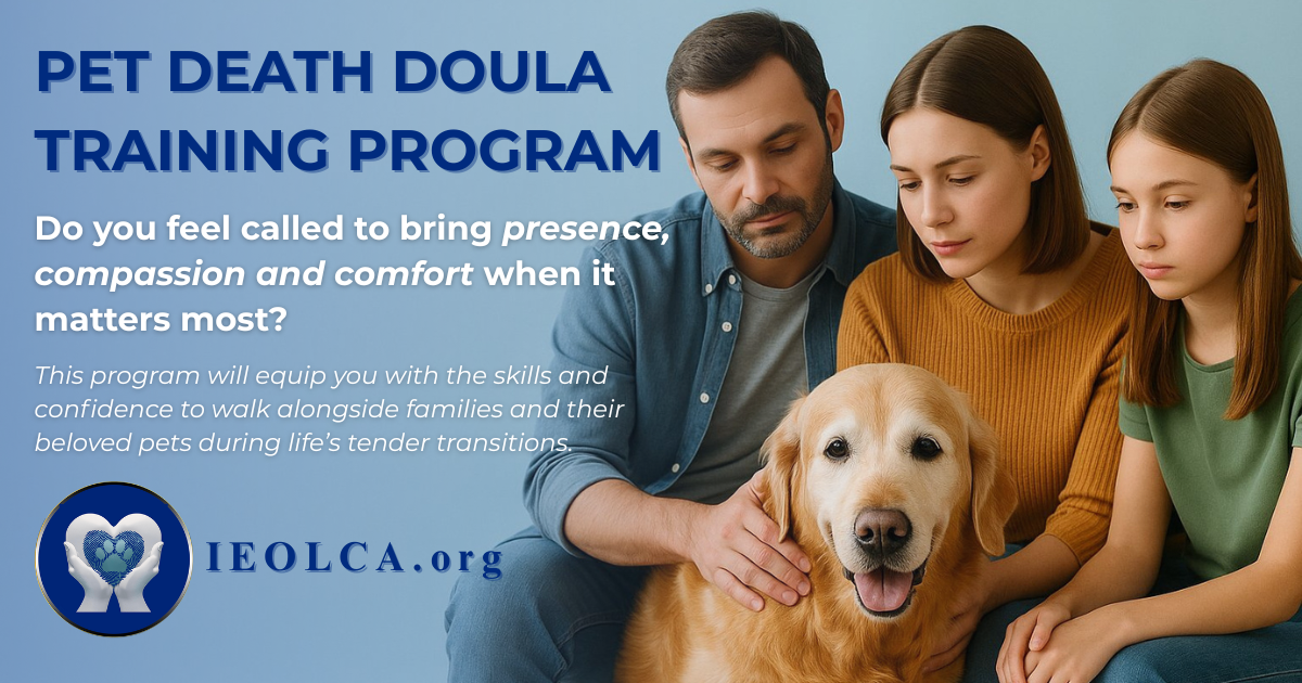 Pet Death Doula with family and pet
