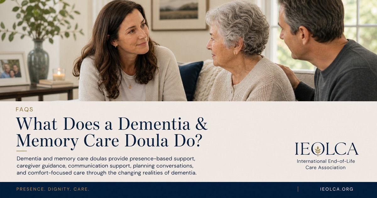 A dementia and memory care doula offering companionship